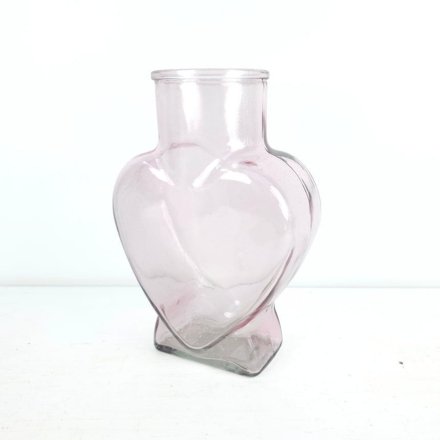 Širdies formos stiklinė vaza 22x15x7 cm