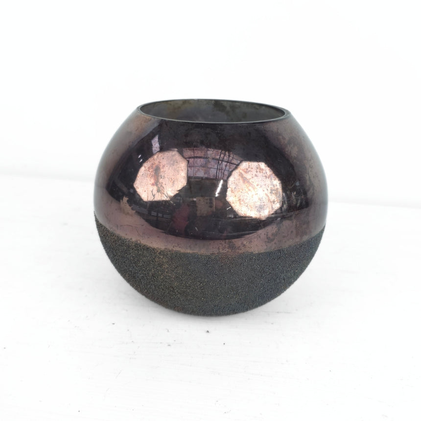 Tamsaus stiklo vaza burbulas 16x16x12 cm