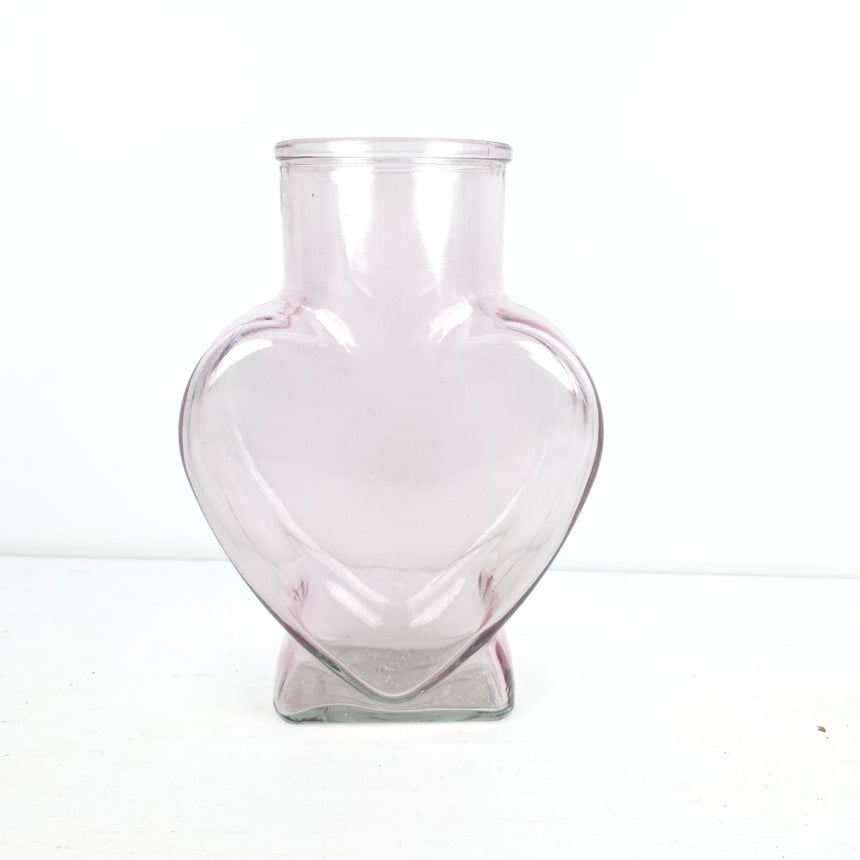 Širdies formos stiklinė vaza 22x15x7 cm