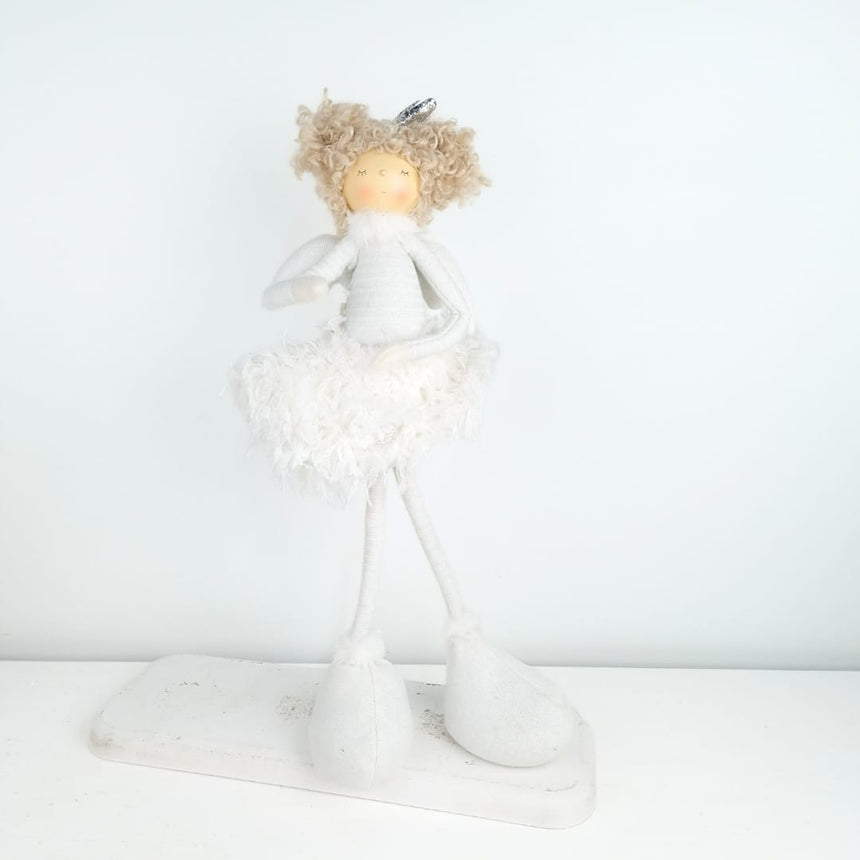 sodoela Kalėdinės dekoracijos Pastatoma dekoracija „Feather Angel“ 45x23x18 cm