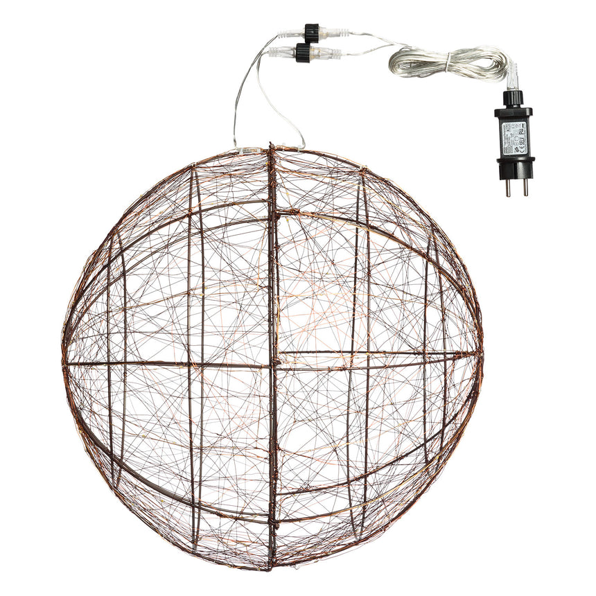 Metalinė sfera Ø25 cm 120 LED vario rudos spalvos