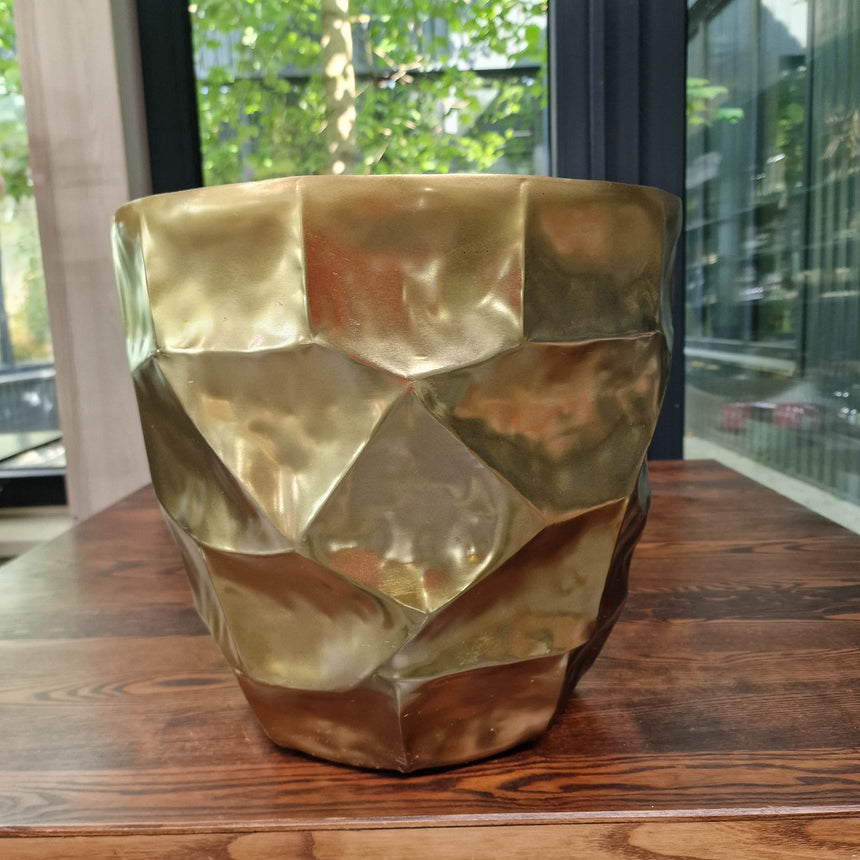 Prabangus metalinis vazonas Deluxe Gold 31x31x29 cm