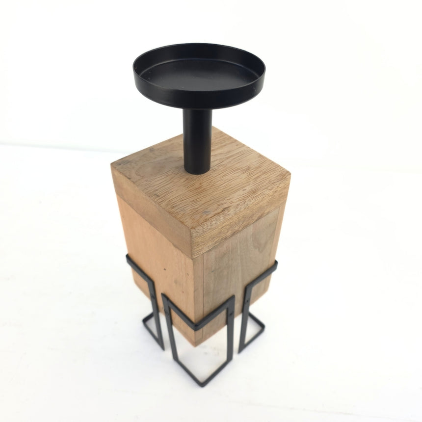 Moderni industrinio stiliaus žvakidė 10x10x28cm