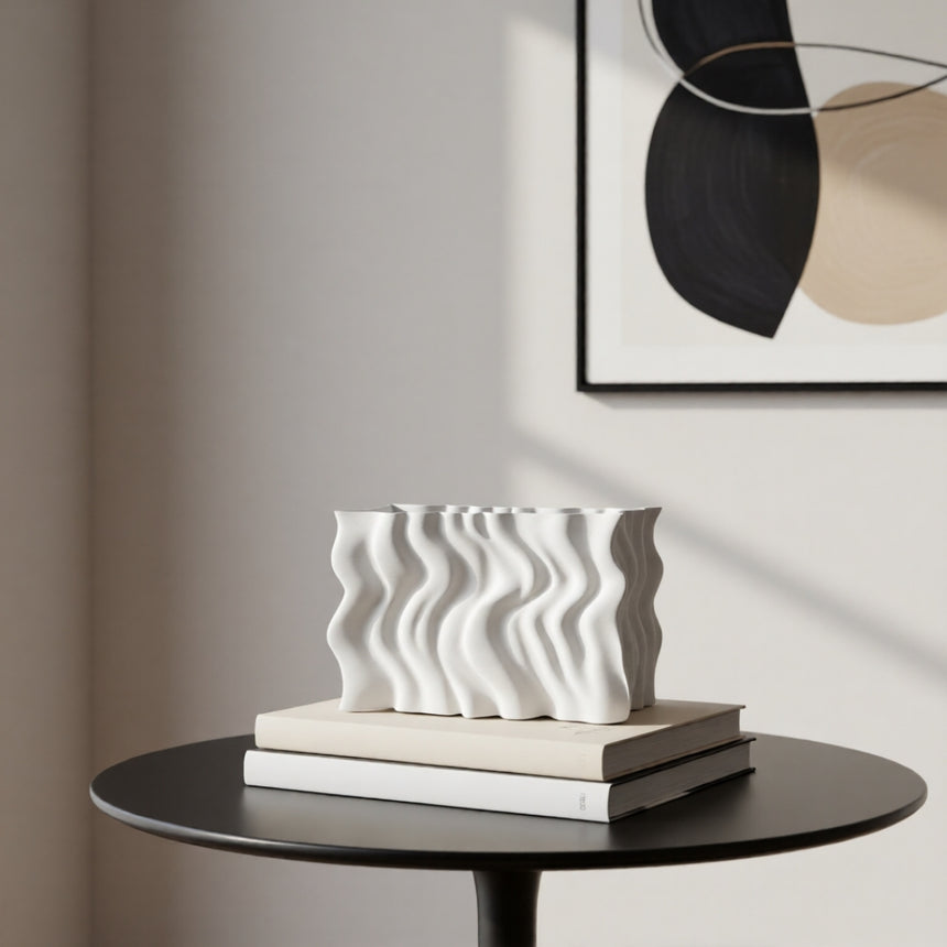 Plati 3D keramikos vaza 'Vandens bangos' 35x12x22 cm