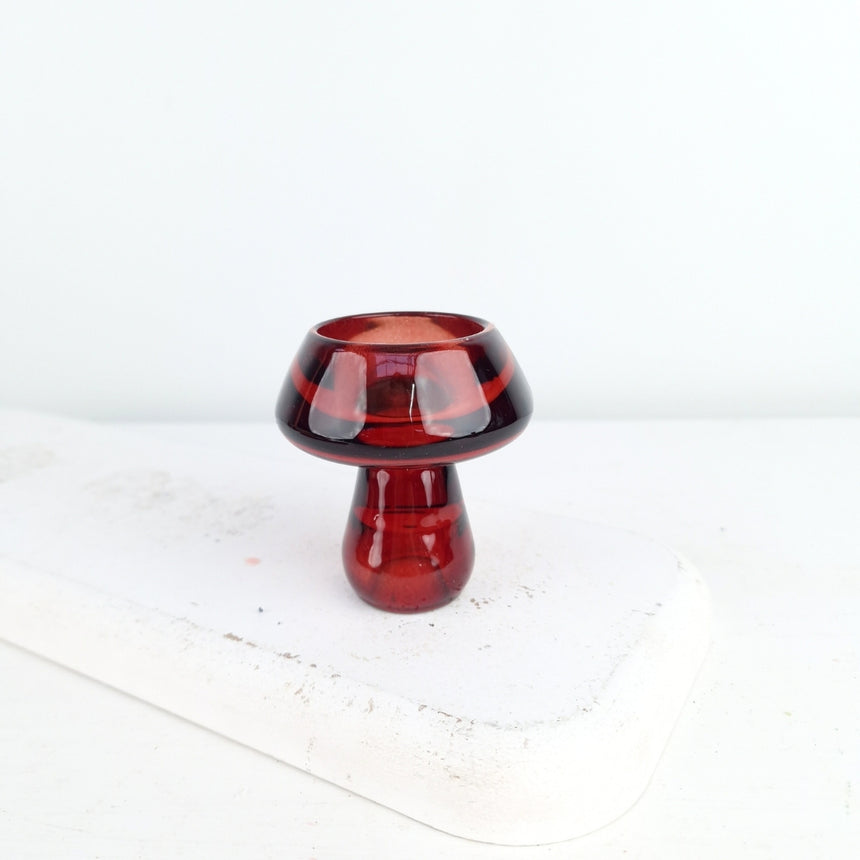Dvipusė žvakidė I Granatų raudonos spalvos 6,2x7 cm