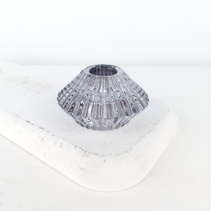 Dvipusė žvakidė | Vidurnakčio pilkos spalvos 7x4 cm