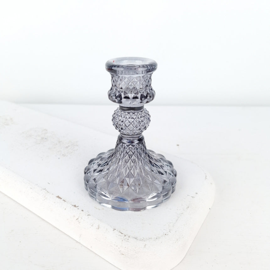 Dvipusė žvakidė | Vidurnakčio pilkos spalvos 10x8 cm
