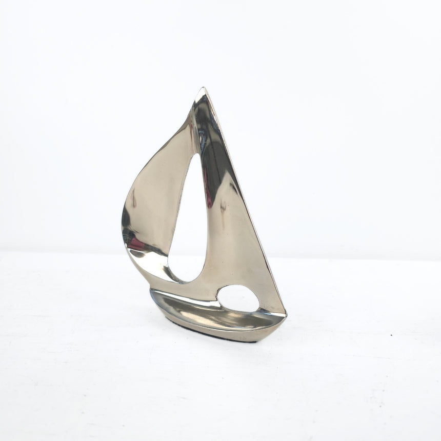 Dekoratyvinė chrominė burlaivio figūrėlė 16,5x14,5 cm