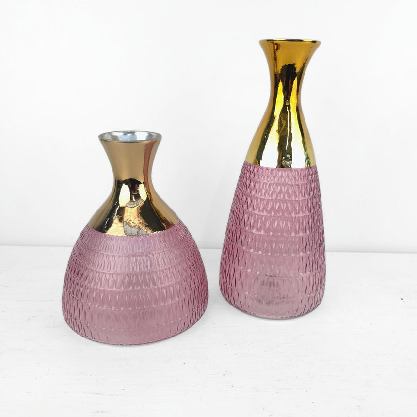 Stiklinė Glamour stiliaus vaza 21x14,5 cm