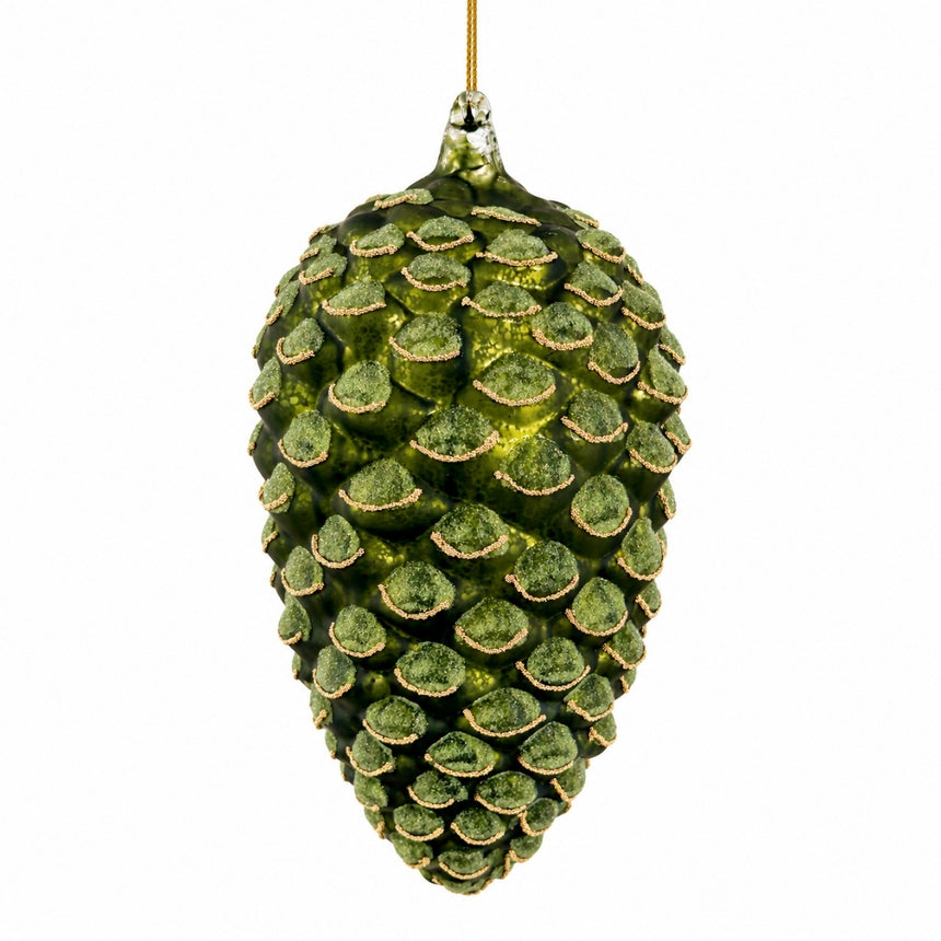 Žalio stiklo kankorėžis 22 cm
