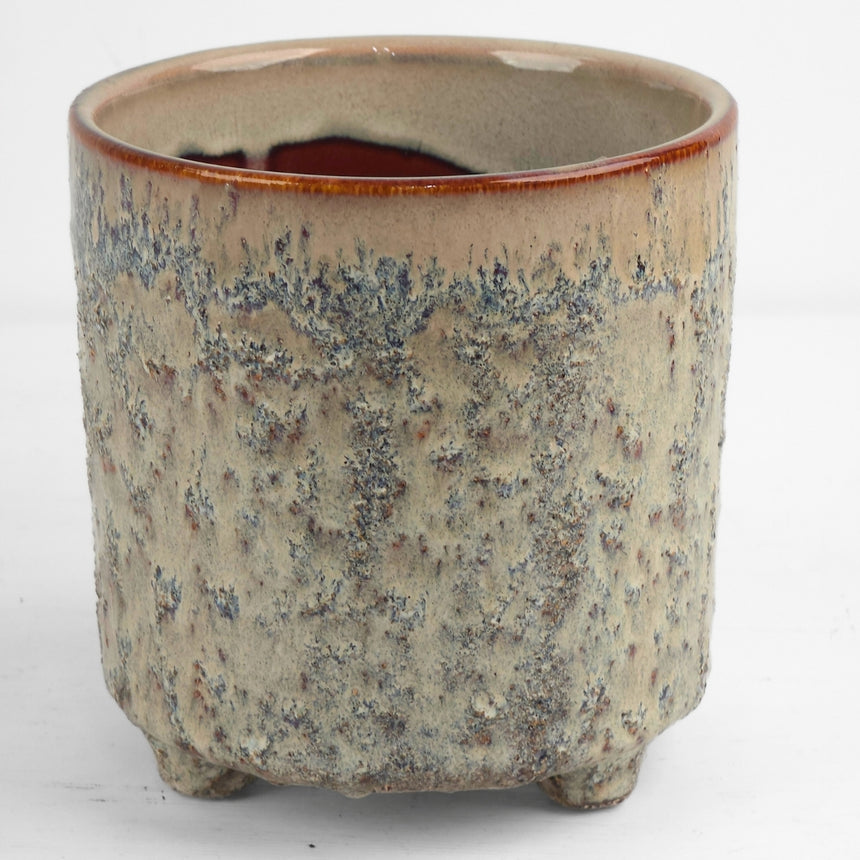 Keraminis vazonas su natūralaus akmens faktūra 13,5x14,5 cm