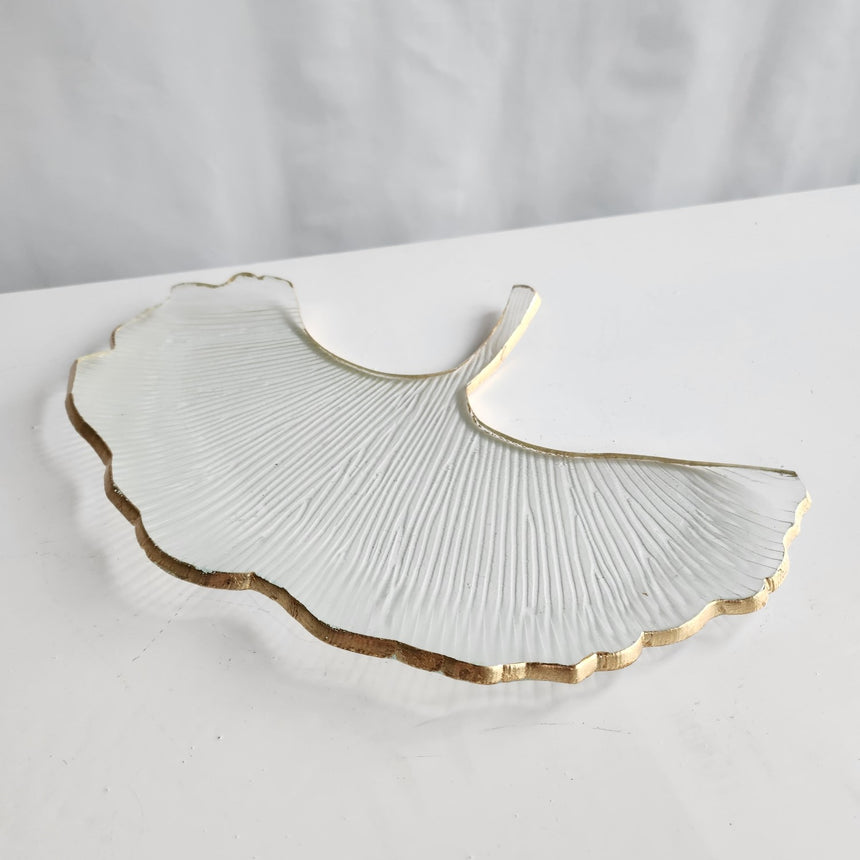 Dekoratyvinis stiklo padėklas Ginko 37x29 cm