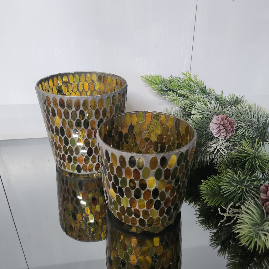Dekoruoto stiklo žibintas 16x16x15