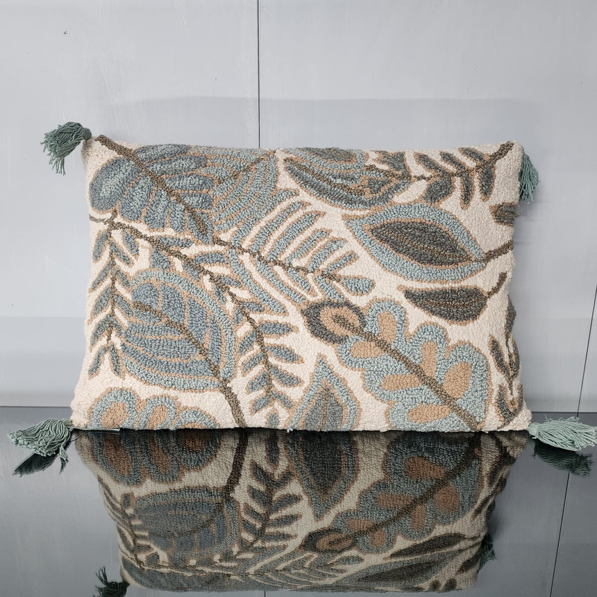 Boho pagalvė su augalų motyvais 60x20x40 cm
