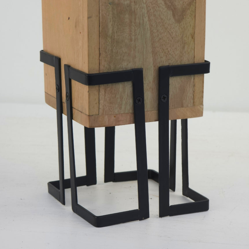 Moderni industrinio stiliaus žvakidė 10x10x28cm