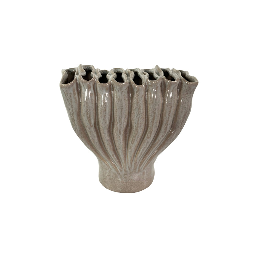 Kreramikinė smėlio spalvos vaza 10x19x18 cm
