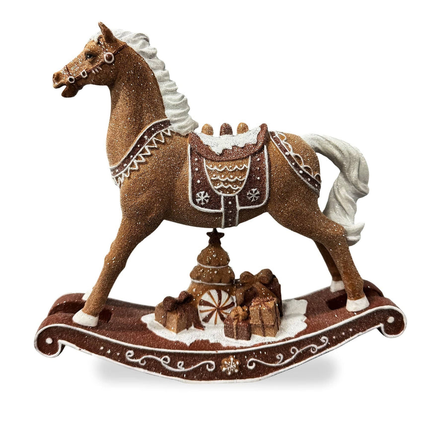 sodoela Kalėdinės dekoracijos Supamas arkliukas „Choco“, 24 cm