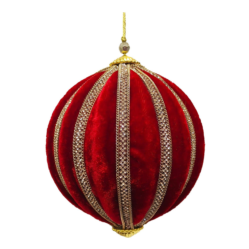 sodoela Kalėdinės dekoracijos Kalėdinis žaisliukas „Melon“, raudonas / auksinis, Ø 12 cm