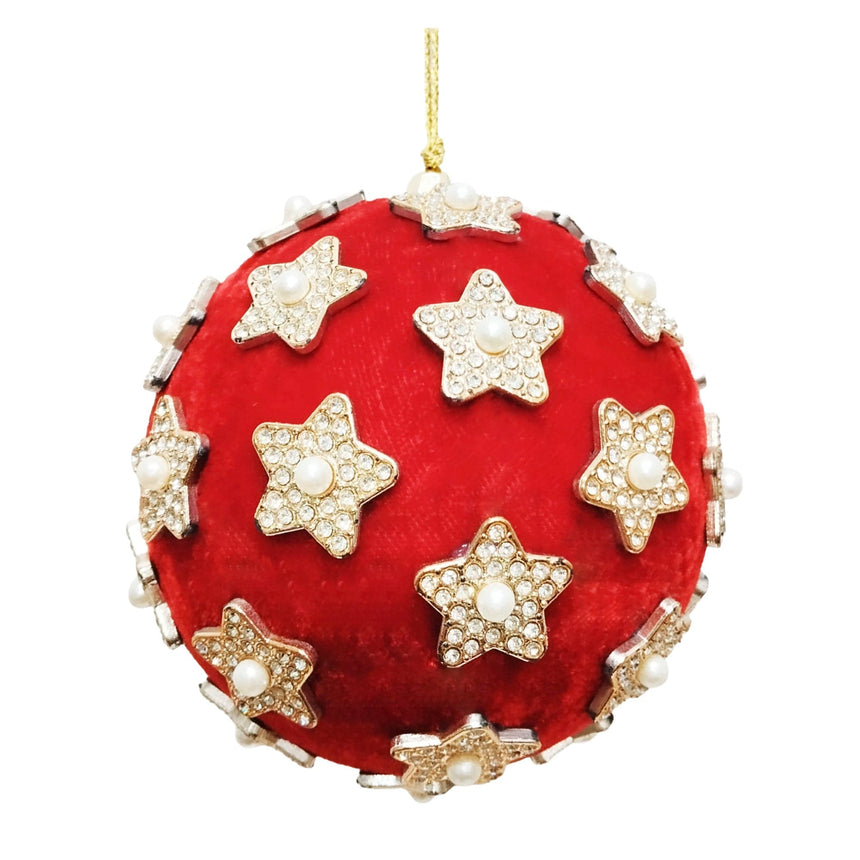 sodoela Kalėdinės dekoracijos Kalėdinis žaisliukas „Stars“, raudonas / auksinis, Ø 10 cm