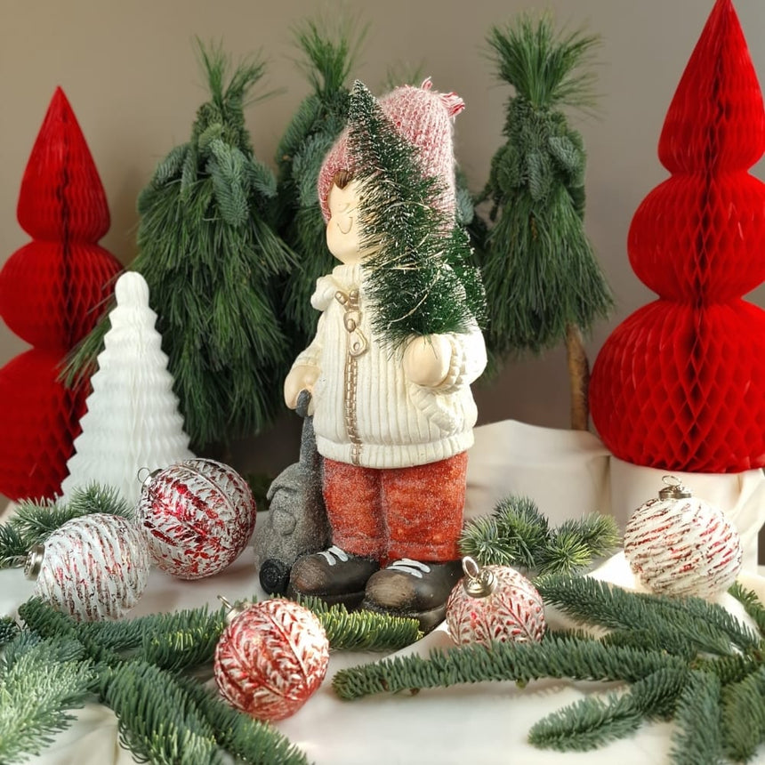 sodoela Kalėdinės dekoracijos LED dekoracija „Winter Boy“ 50x24x15 cm