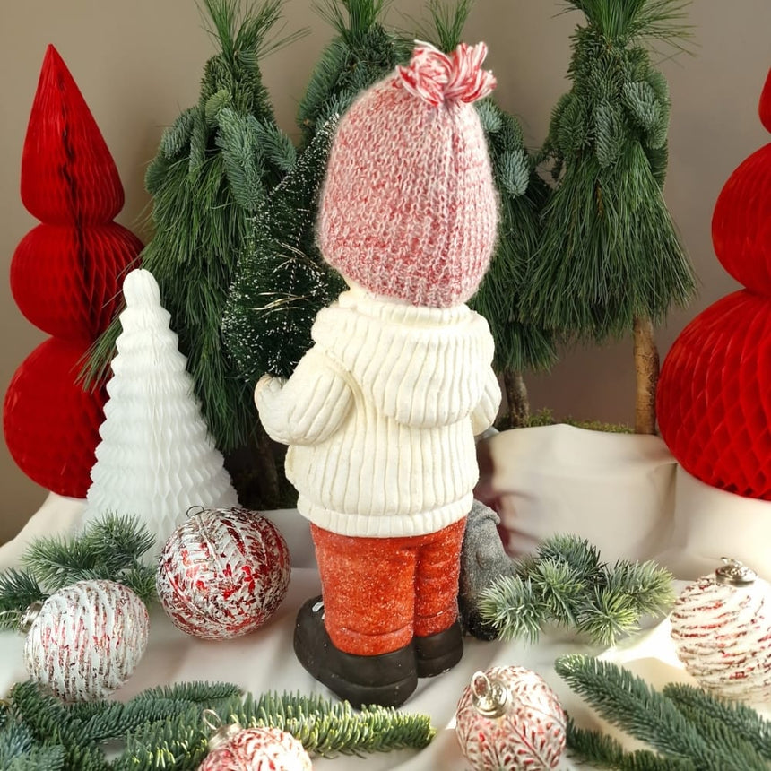 sodoela Kalėdinės dekoracijos LED dekoracija „Winter Boy“ 50x24x15 cm