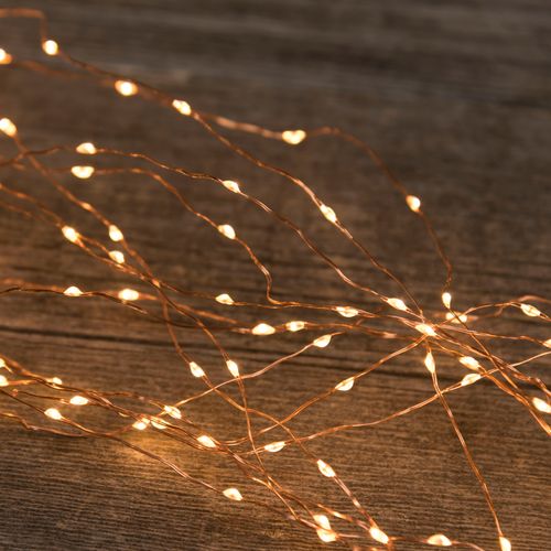 Girliandų krioklys 100 cm LED klasikinė gelsva spalva