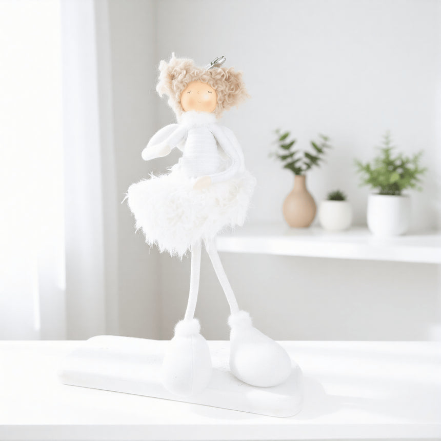 sodoela Kalėdinės dekoracijos Pastatoma dekoracija „Feather Angel“ 45x23x18 cm