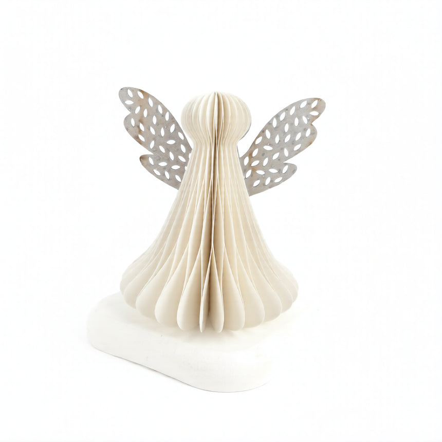 Pastatomas angelas sidabro spalvos 7x14 cm