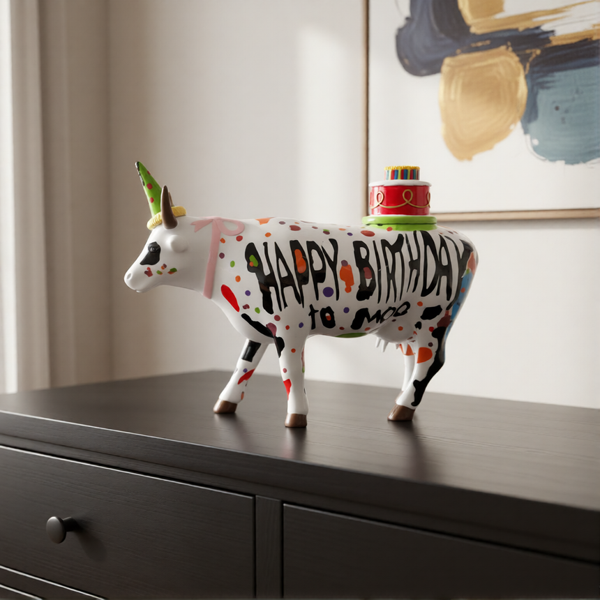 Karvė Su gimtadieniu, Moo! 29x10x21 cm