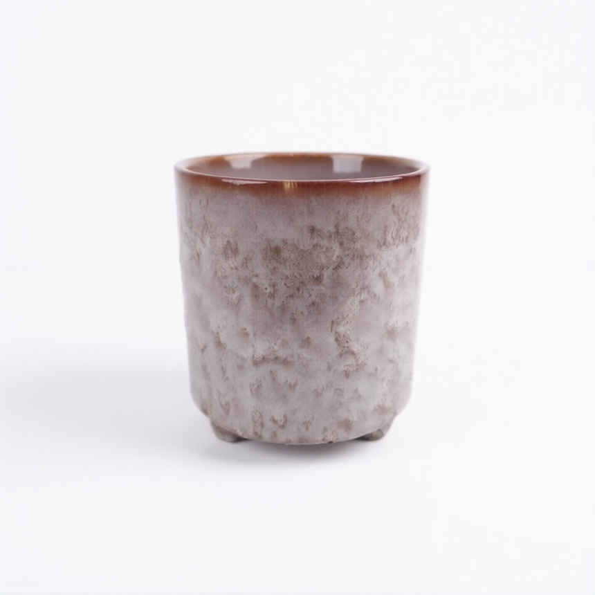 Keraminis vazonas su natūralaus akmens faktūra 13,5x14,5 cm