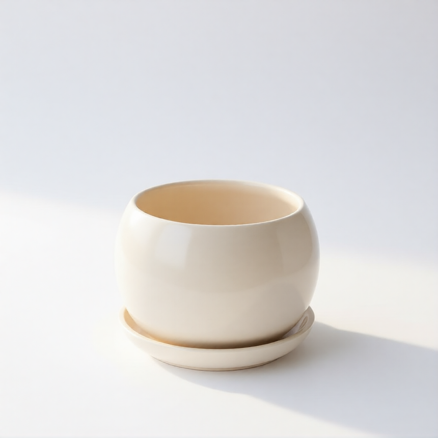 Keraminis gėlių vazonas RUTULYS 15x15x12 cm
