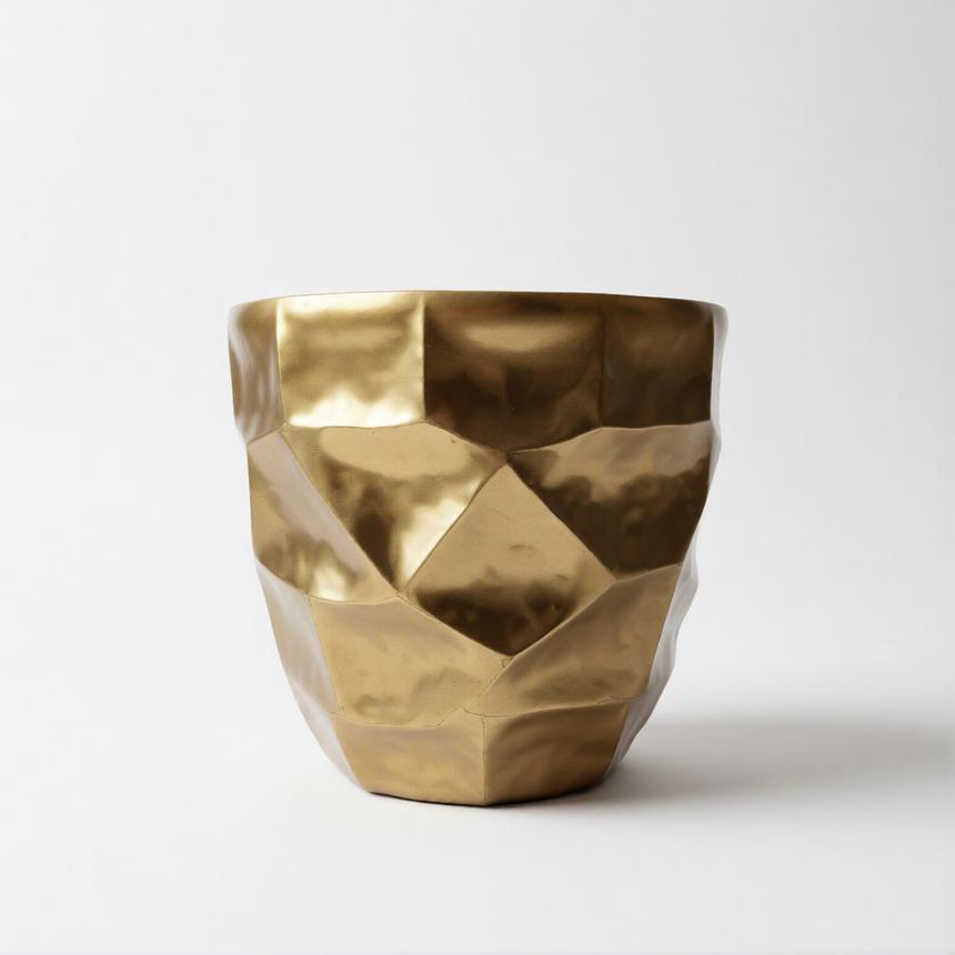 Prabangus metalinis vazonas Deluxe Gold 31x31x29 cm