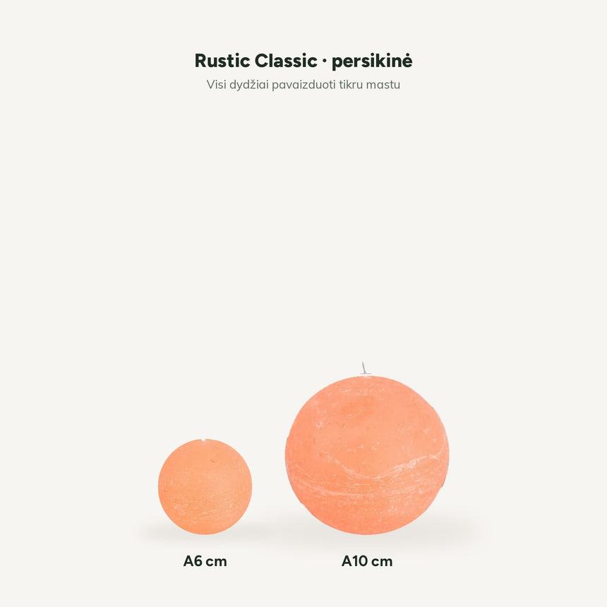 sodoela Žvakės Rutulio formos žvakė „Rustic Classic“, persikinė