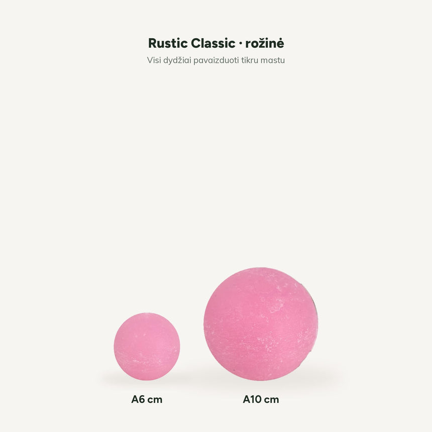 sodoela Žvakės Rutulio formos žvakė „Rustic Classic“, rožinė