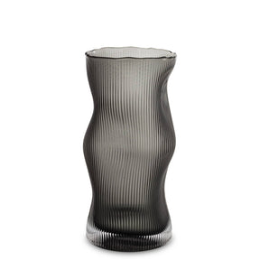 sodoela Vazos Stiklinė vaza „Fumo Onda“, dūminė banguota, 26 cm