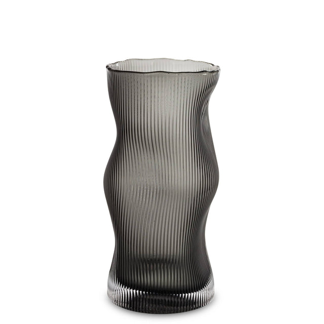 sodoela Vazos Stiklinė vaza „Fumo Onda“, dūminė banguota, 26 cm