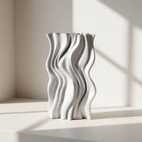 Plati 3D keramikos vaza 'Vandens banga' 21x13,5x38 cm