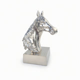 Sidabro spalvos žirgo galvos statulėlė 26x13x13 cm