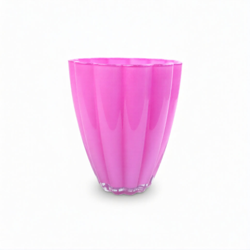 Spalvoto stiklo vaza 17x14 cm