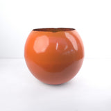 Metalo vaza-žibintas oranžinės ir aukso spalvos 30x30 cm