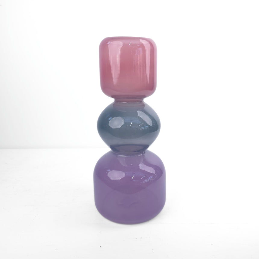 Spalvoto stiklo vaza 14x32 cm