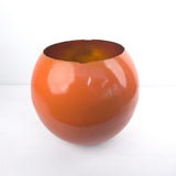 Metalo vaza-žibintas oranžinės ir aukso spalvos 30x30 cm
