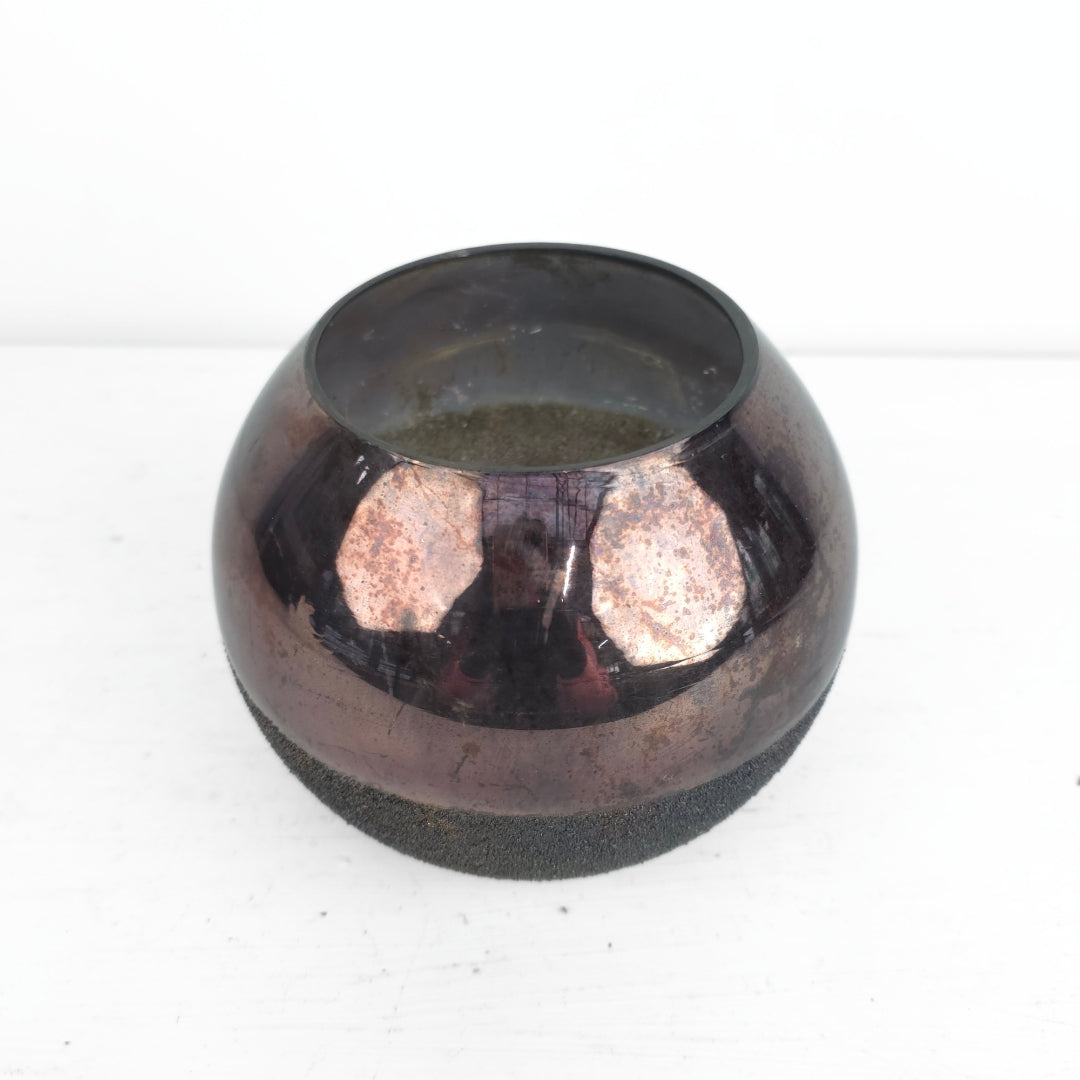 Tamsaus stiklo vaza burbulas 16x16x12 cm