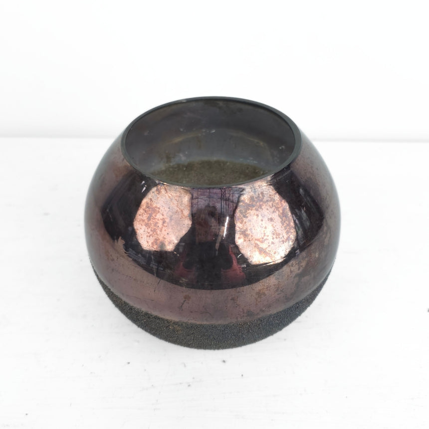 Tamsaus stiklo vaza burbulas 16x16x12 cm