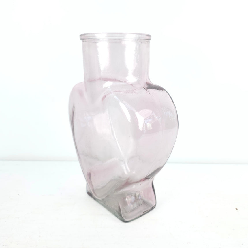 Širdies formos stiklinė vaza 22x15x7 cm
