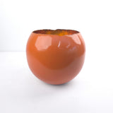 Metalo vaza-žibintas oranžinės ir aukso spalvos 20x20 cm
