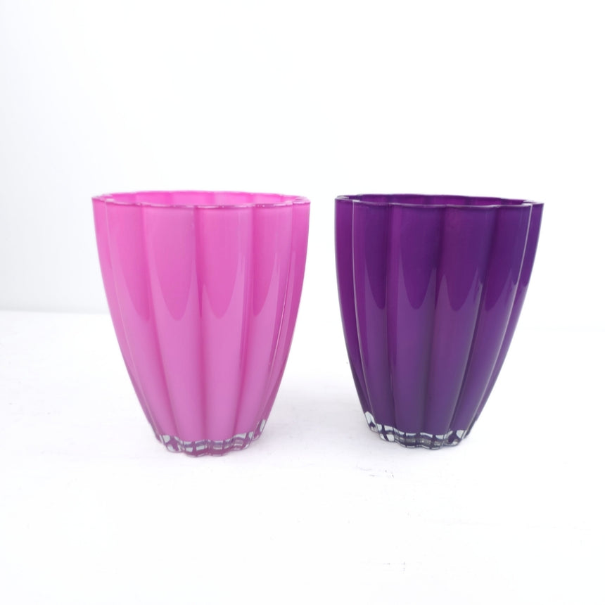 Spalvoto stiklo vaza 17x14 cm