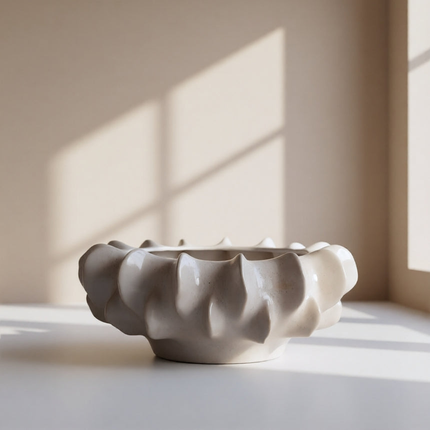 Keramikinis klostėmis puoštas platus indas 38x16 cm
