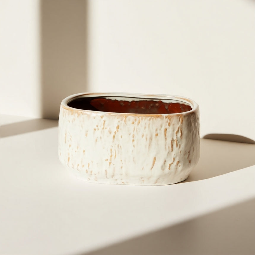 Ovalus keramikinis vazonas IVORY 12,5x24,5x15,5 cm