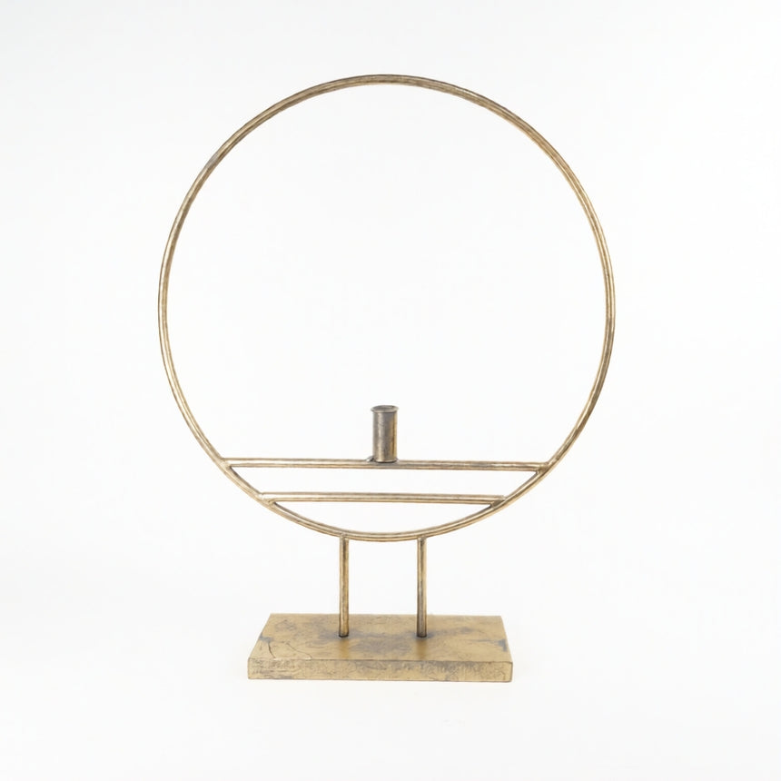 Modern Hoop Auksinė žiedo formos žvakidė 45x10x57 cm